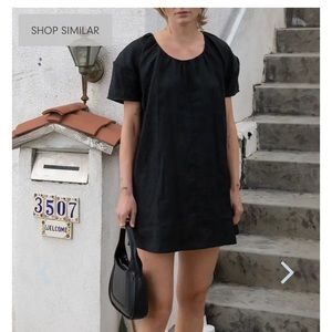 Oak+Fort Linen Black Dress NWT